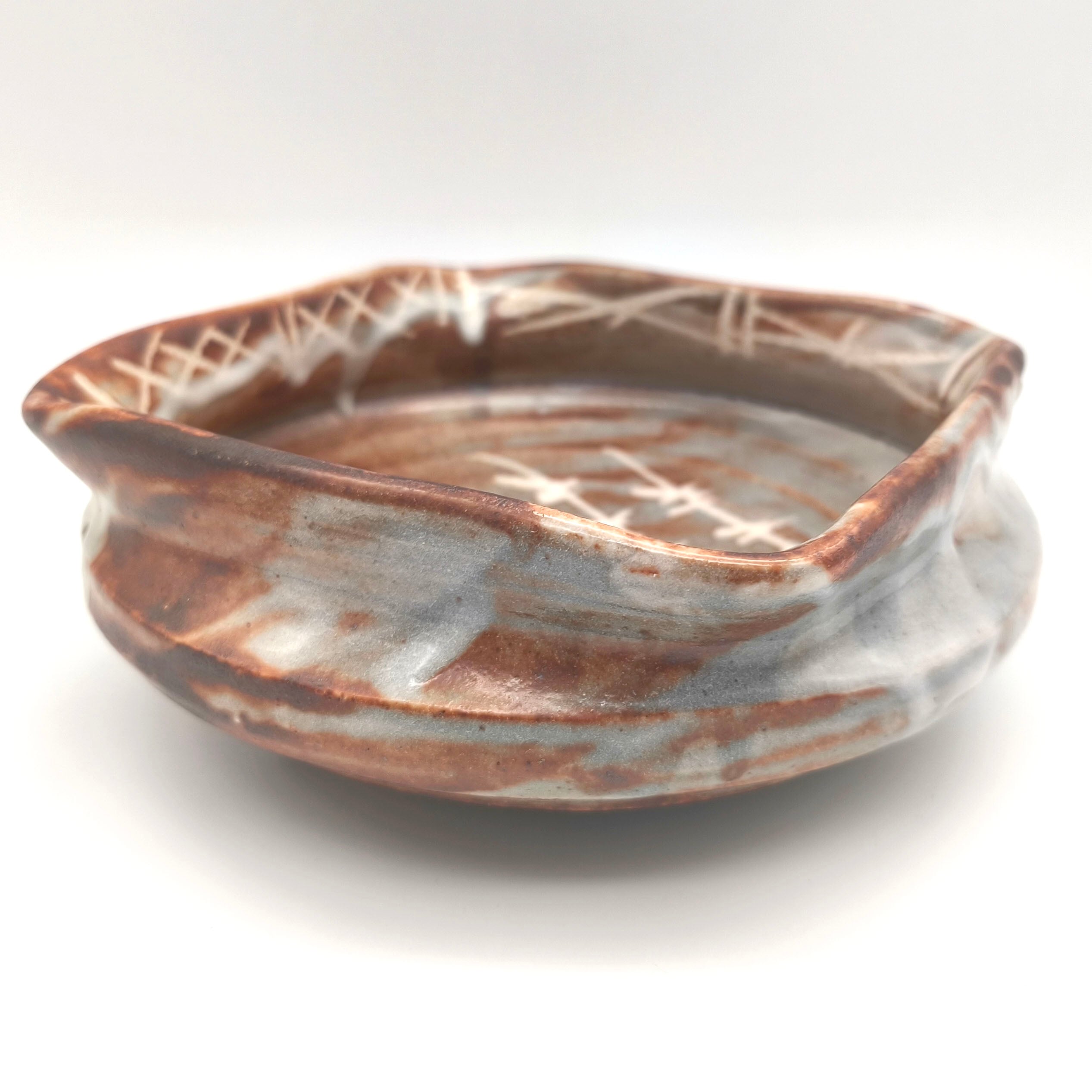 志野焼・菓子鉢・脚付・和食器・No.251020-12・梱包サイズ80