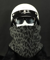 ROBIN NECK WARMER ソフトデニム&ブラックレオパード
