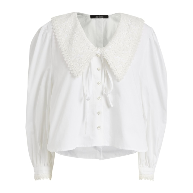 Rokh  SHIRT WITH LACE COLLAR  WHITE