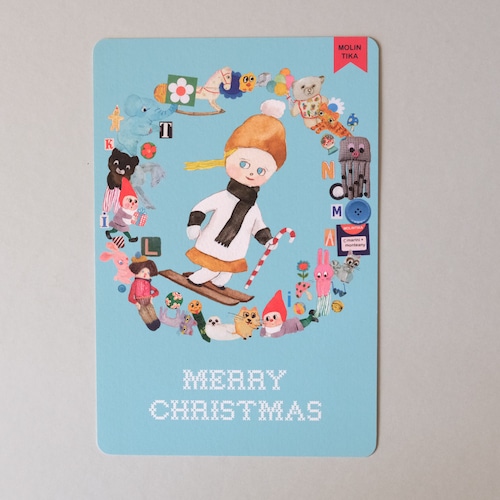 post card 「Christmas card クリスマスリース」no.70
