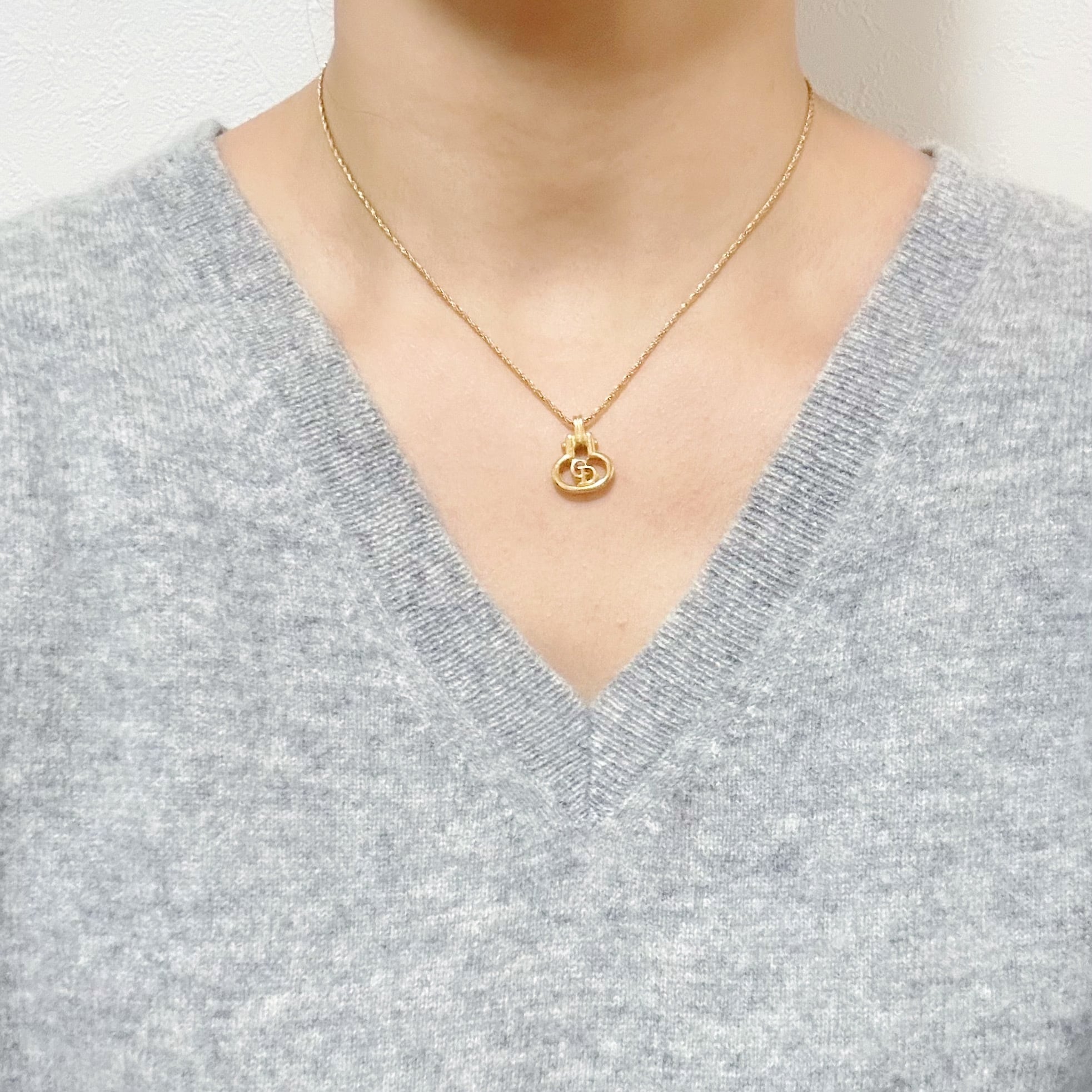 【アキ】Dior ロゴ ネックレス ディオール ネックレス DIOR Petit CD Necklace メタル レジン パール