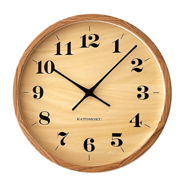 KATOMOKU plywood clock 21 km-120BL 掛け時計 ライトブラック