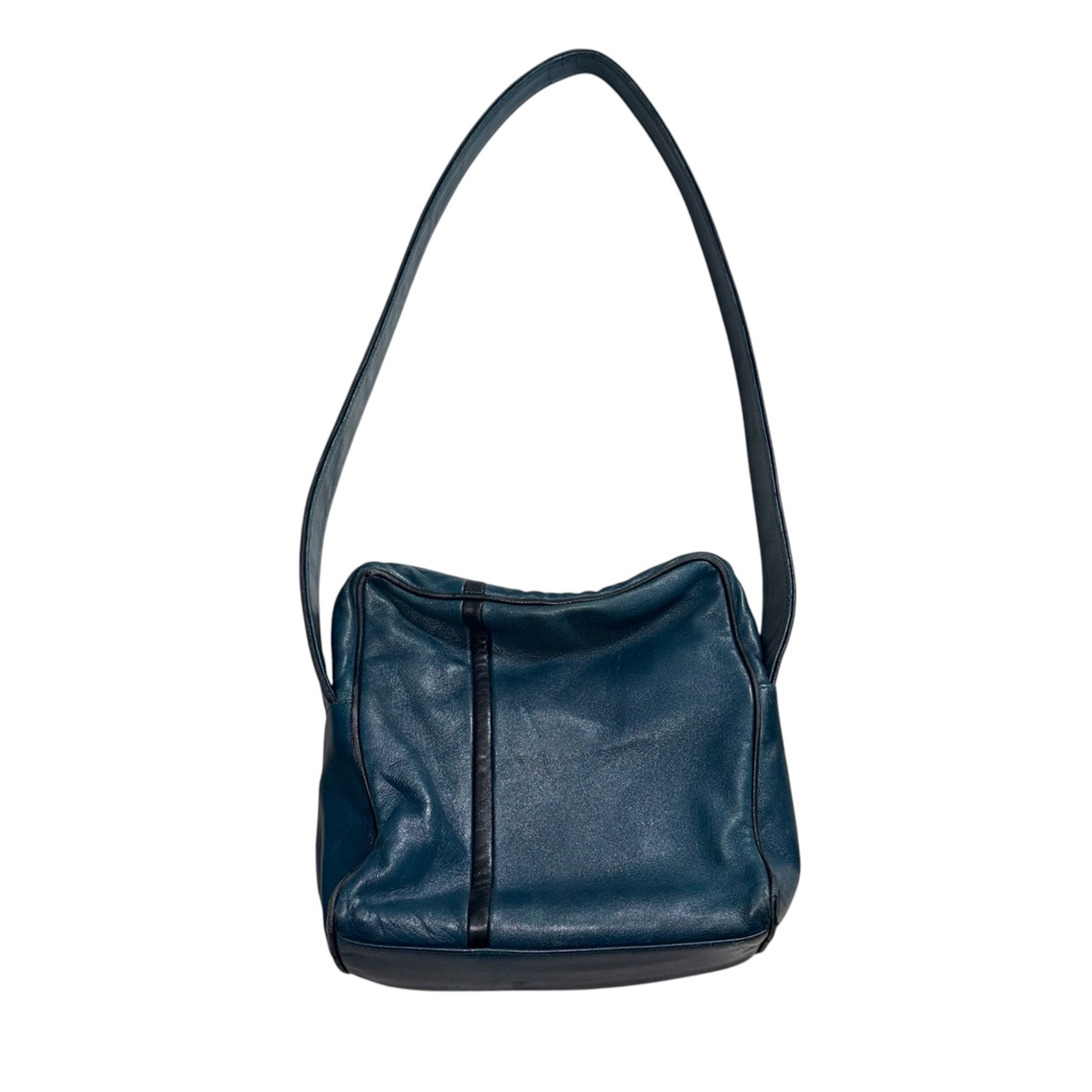 vintage LOEWE blue green leather shoulder bag