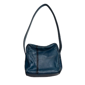 vintage LOEWE blue green leather shoulder bag