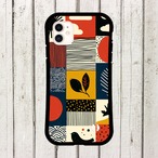 受注生産 iPhoneケース 猫と記号の民芸パッチワーク｜フォークアート FMSY012A