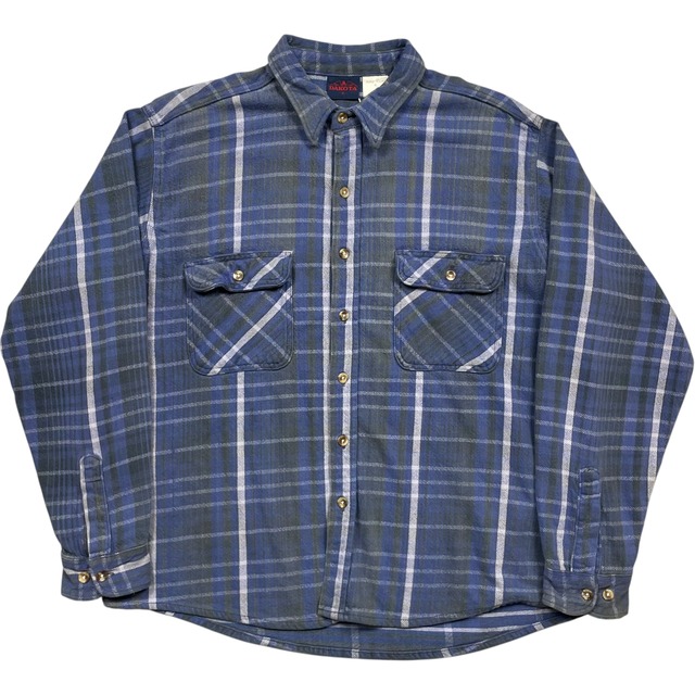 《XL》 DAKOTA ダコタ ヘビーネルシャツ ヘビネル チェック柄 ブルー 90年代〜 no.9954