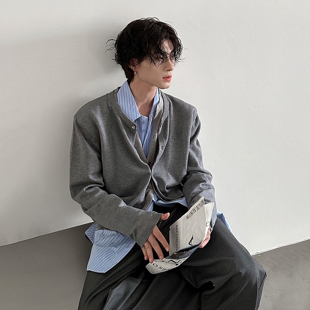 VERY FEWESTレイヤードニットカーディガン