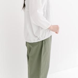 プリット prit 60/1強撚天竺×60/1リネンケーブル刺繍切替コクーンプルオーバー(P91349)オフ白【レターパックプラス可】