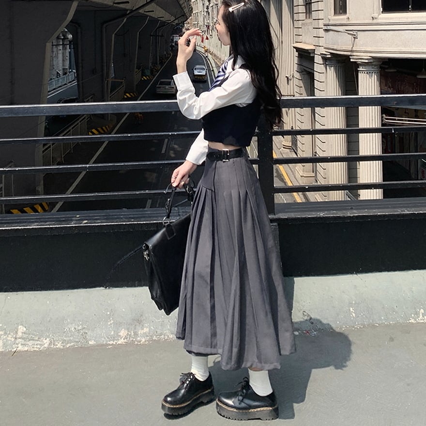 ゴスロリ通販 With U ゴシック ロリィタ プリーツ ロングスカート