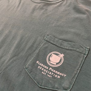 【COMFORT COLORS】ポケットTシャツ ワンポイントロゴ バックプリント XL ビッグサイズ US古着