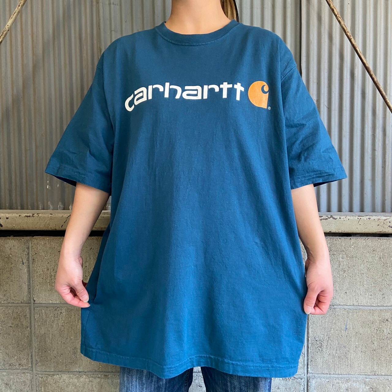 Carhartt カーハート フロントロゴ プリントTシャツ メンズL 古着 