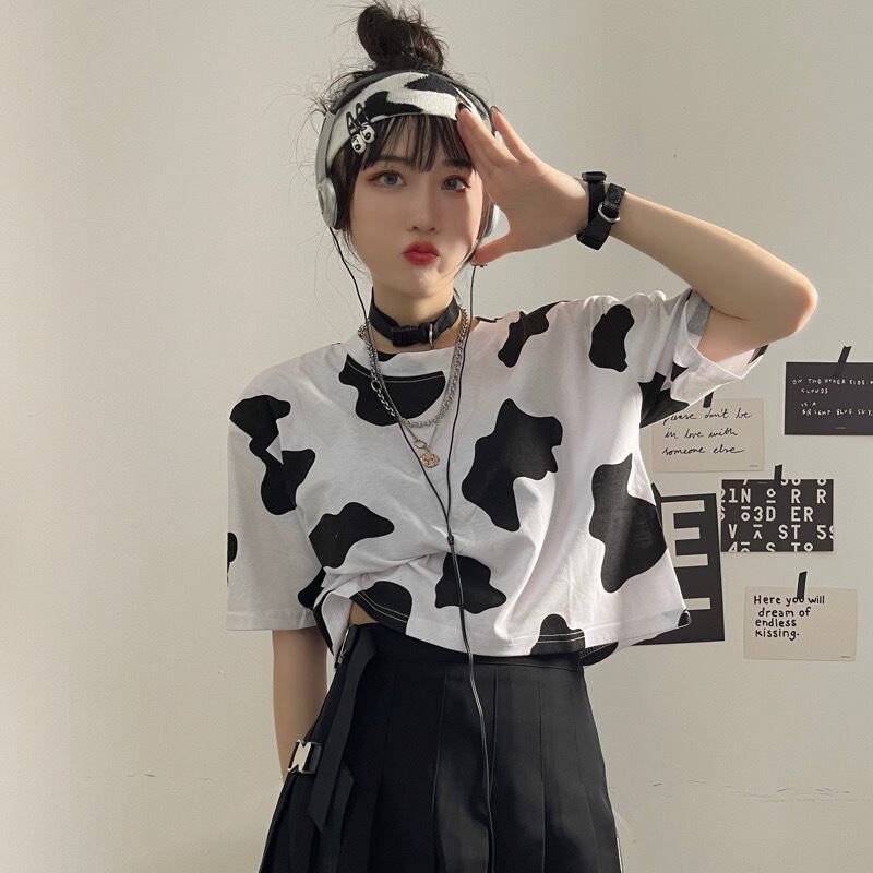 サマールーズショートスリーブTシャツ プリント柄半袖クロップトップ トップス ハーフスリーブ 夏物 ケッペル14508834333