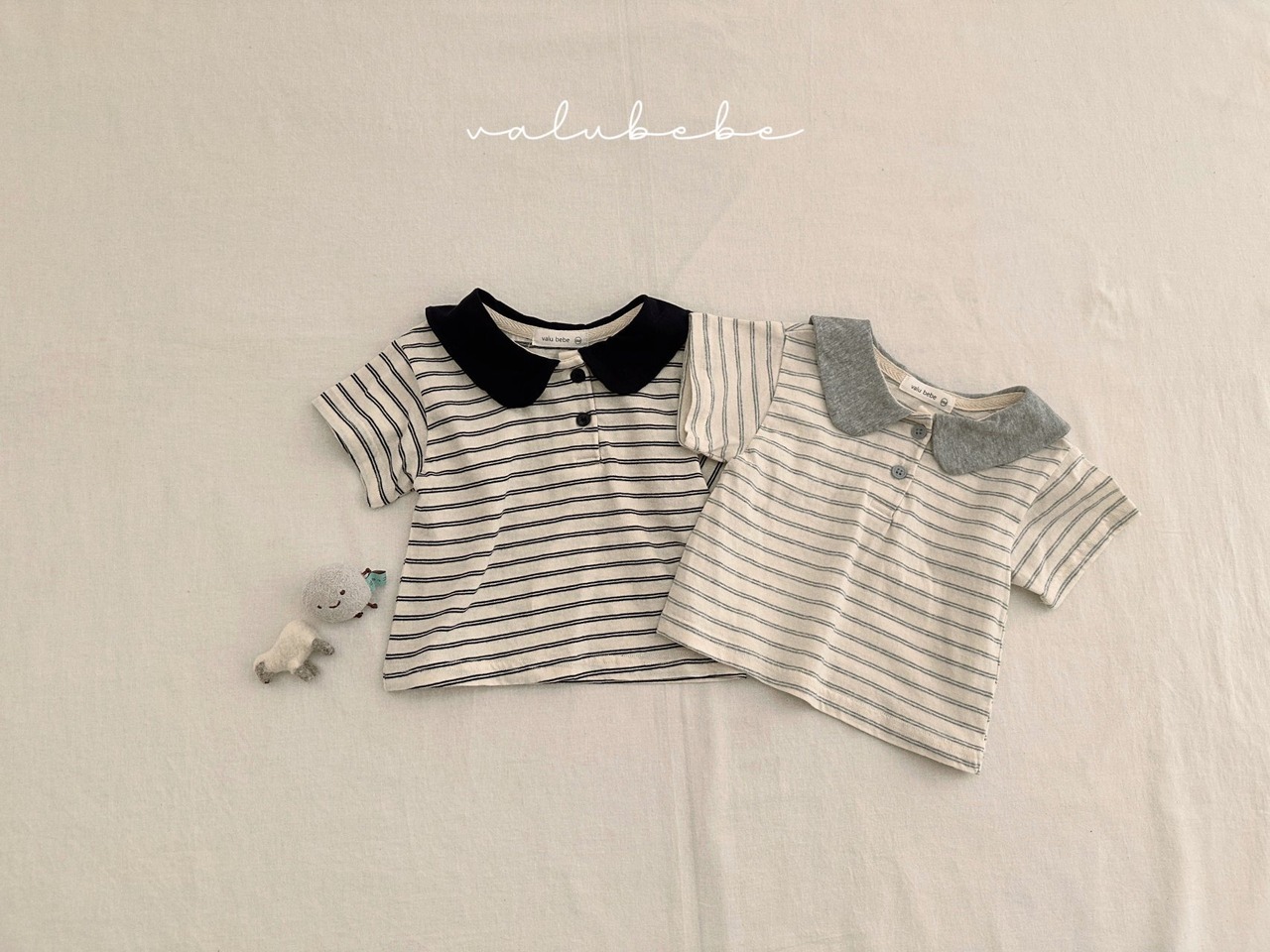 【valu bebe】ラウンドカラーボーダーカットソー メラングレー 70〜110cm - 6