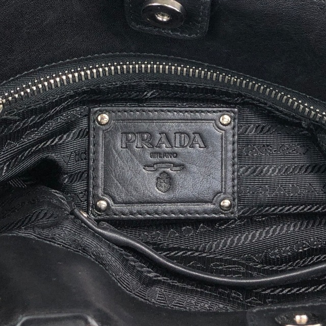PRADA プラダ ショルダーバッグ ブラック ロゴ レザー 2WAY vintage ヴィンテージ オールド guwiir