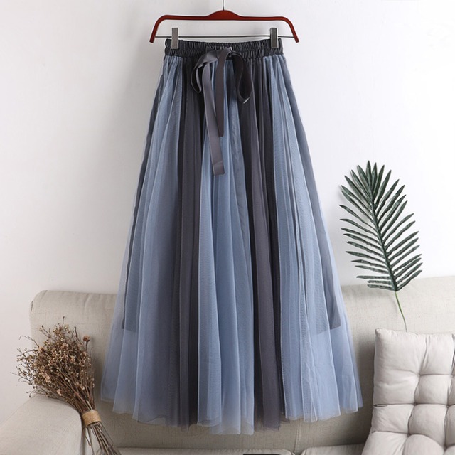 全3色/Gradient tulle skirt　M3430