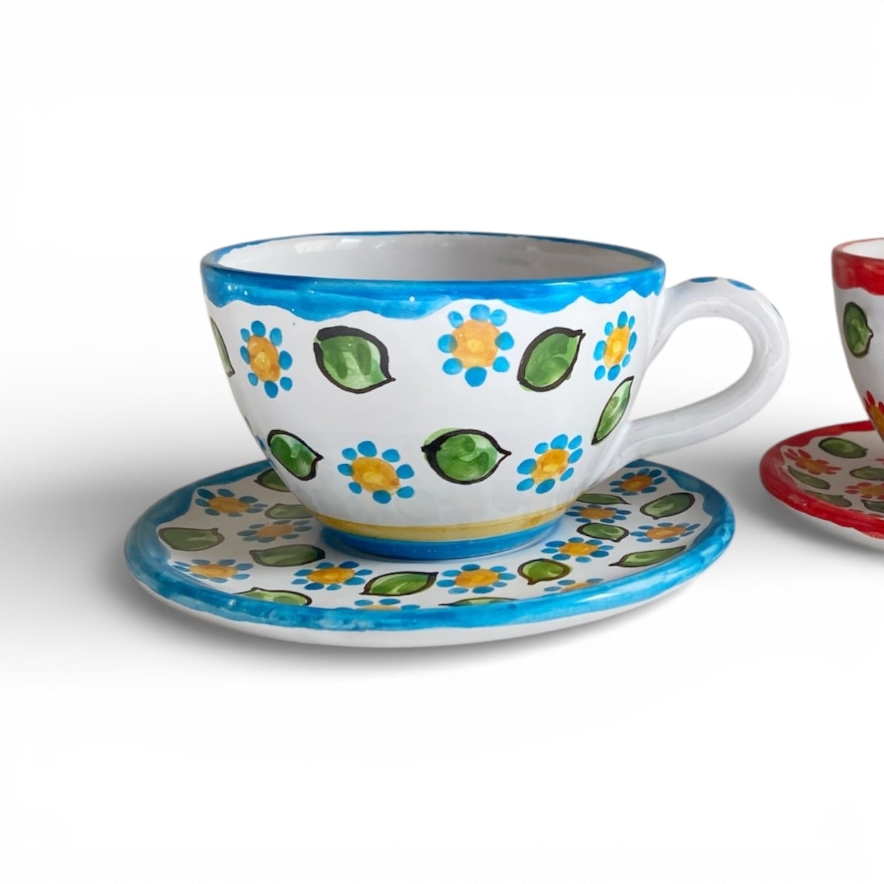 カップ＆ソーサー TAZ028 マヨリカ焼き イタリア陶器 ティーカップ