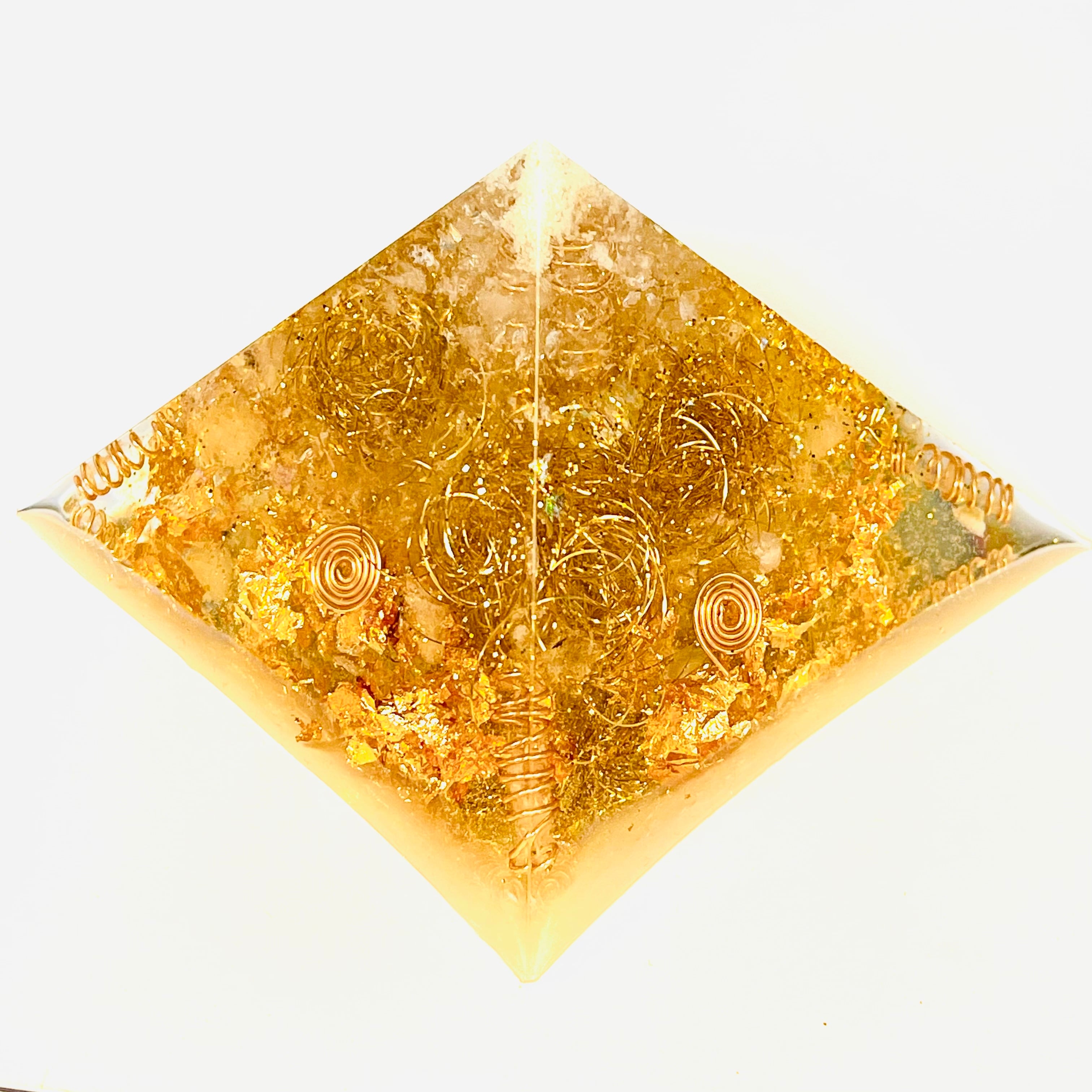 キラキラ 金運・財運・健康運アップに/龍神オルゴナイト白銀比