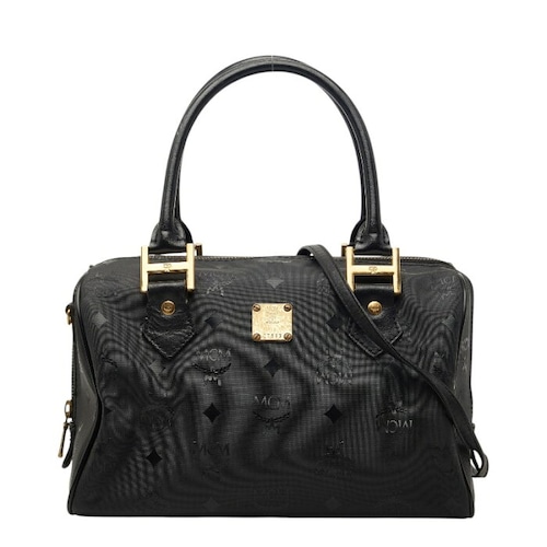 エム シー エム ヴィセトス ハンドバッグ ショルダーバッグ 2WAY ブラック ナイロン レザー レディース MCM 【中古】