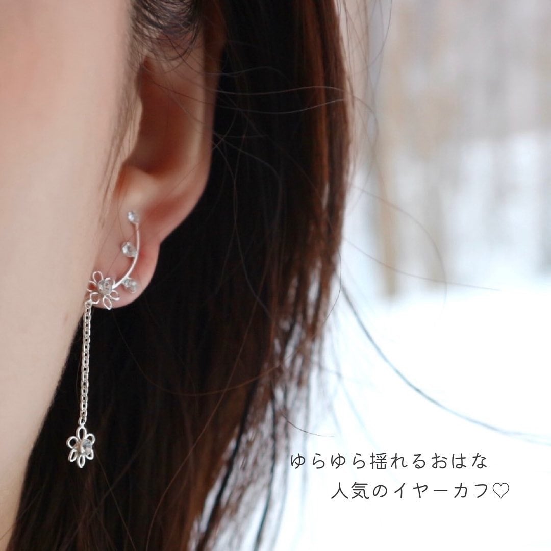揺れるお花のイヤーカフ | vivid market