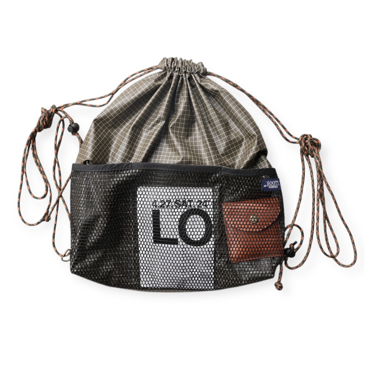 nylon rétro bag (khaki) | Sooty clothing