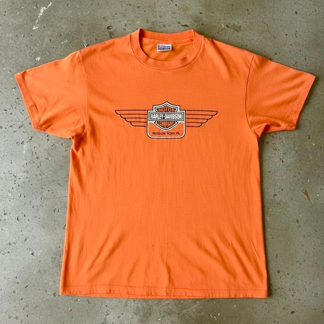 70s-80s USA製 HARLEY-DAVIDSON 「MUSEUM YORK-PA」 ウィングロゴ Tシャツ