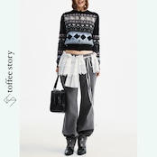 【2color】色符を編むフェアアイル・ショートカーディガン《B0064》