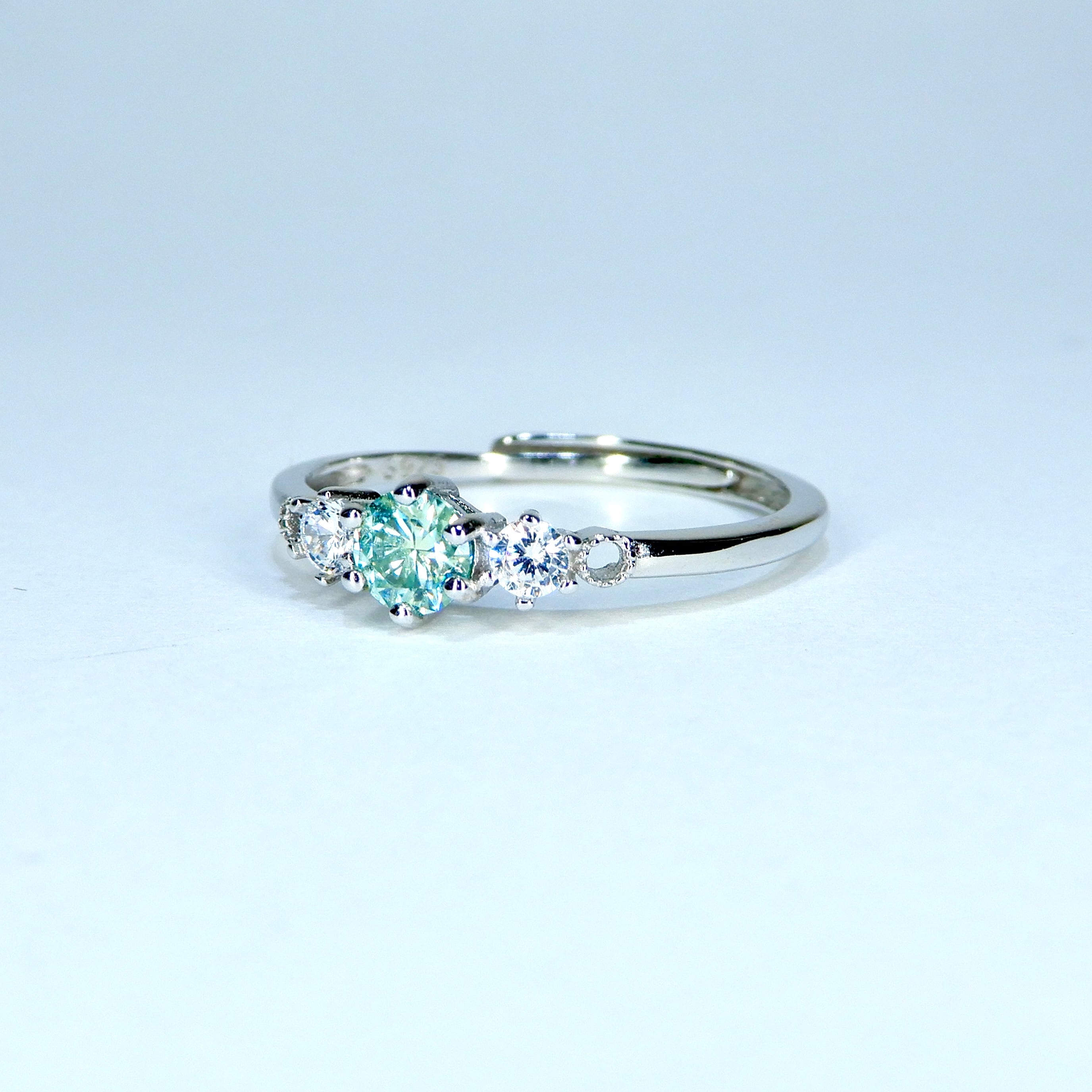 プラいちRing♦︎モアサナイト(ブルーグリーン)♦︎