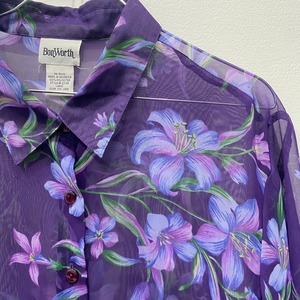 SEE THROUGH FLOWER PATTERN SHIRT