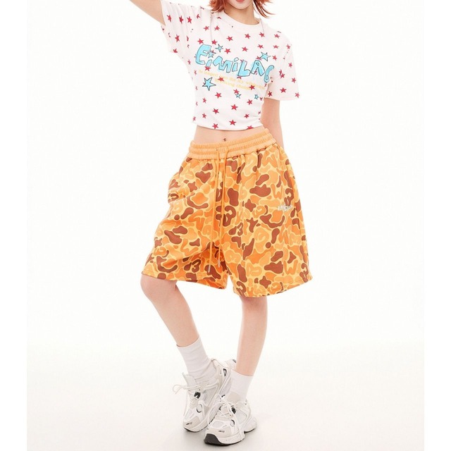 アーミーカモワイドスウェットハーフパンツ 2col R02508