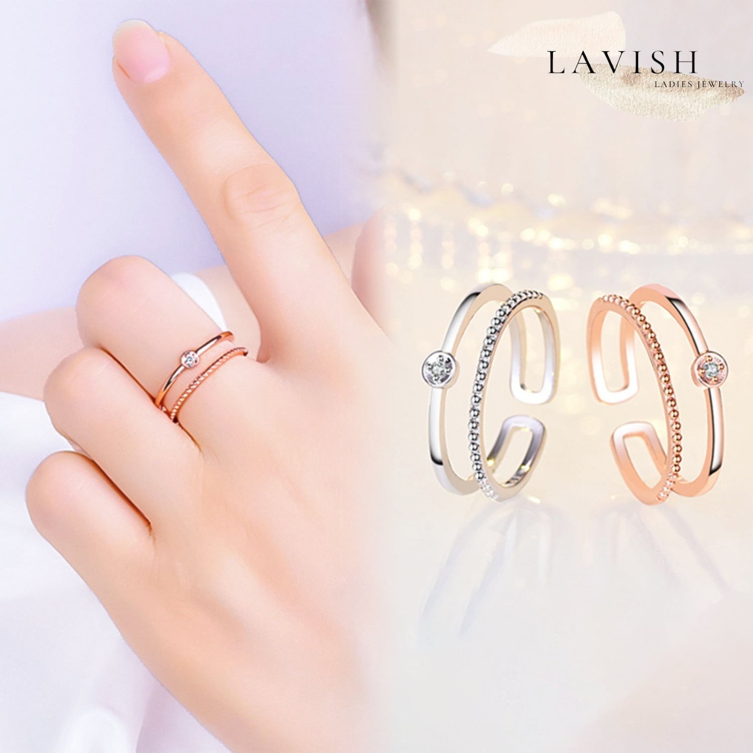 CZシースルー リング レディース 指輪 ring