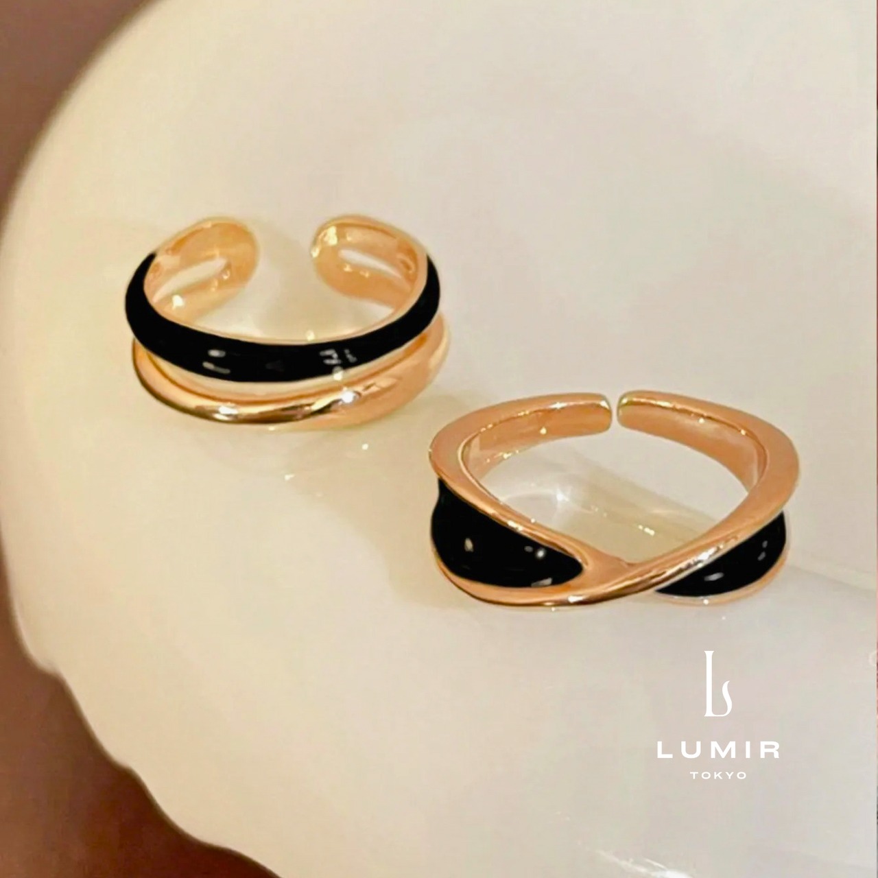 【2個セット】ノワールツイストリング