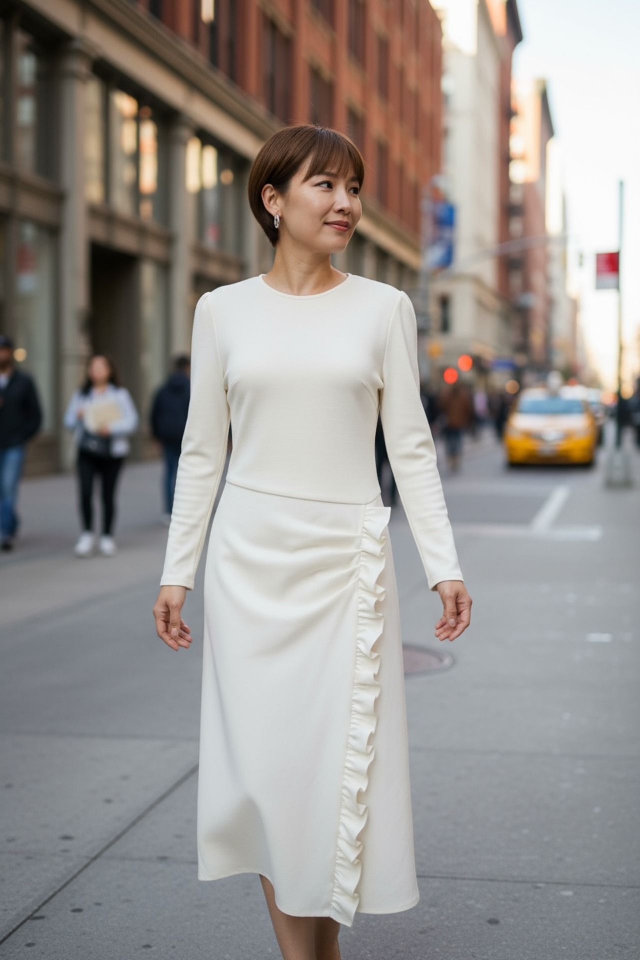 BORDERS at BALCONY WEEKEND FRILL DRESS ボーダーズアットバルコニーウィークエンドフリルドレス　