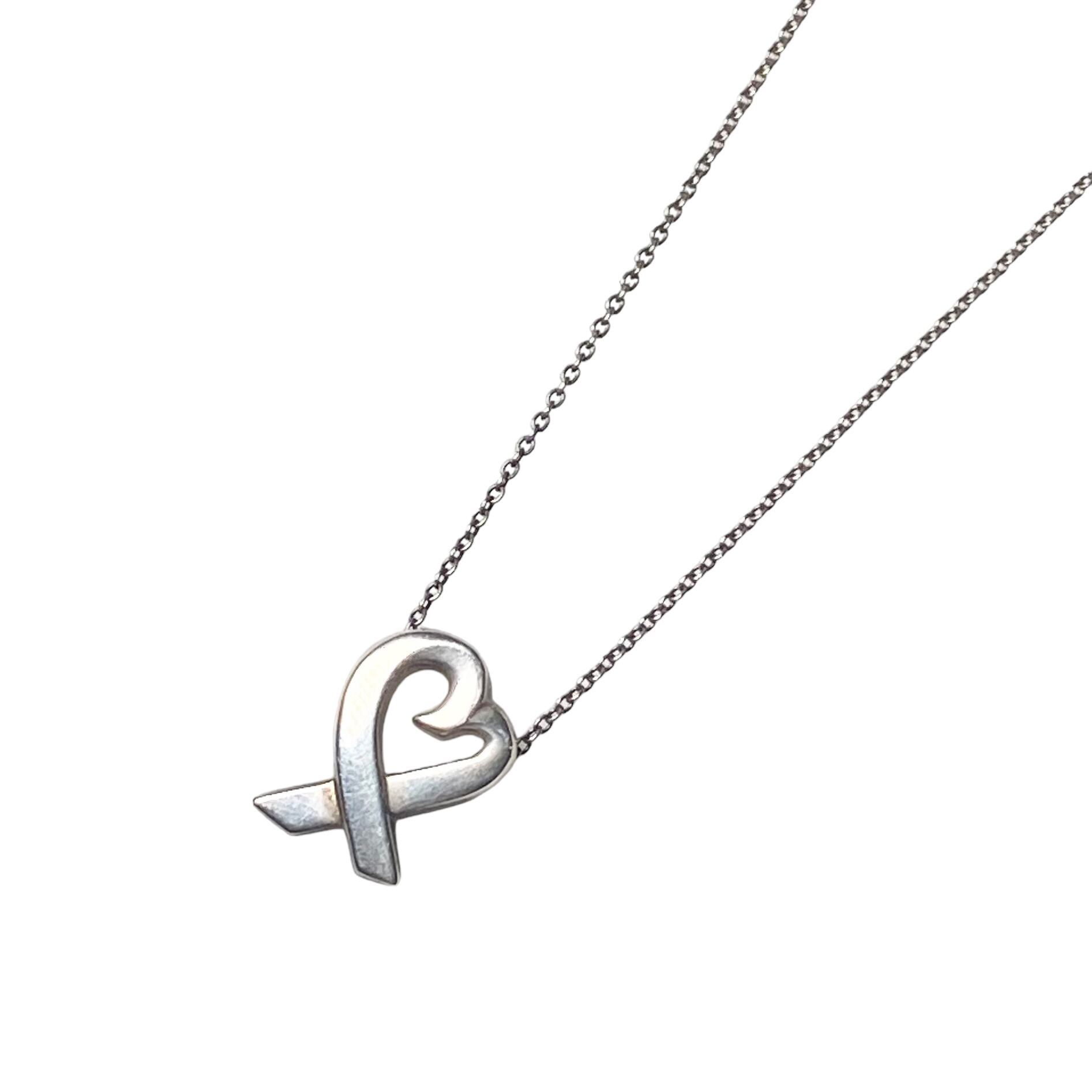 vintage TIFFANY silver “Loving Heart” pendant necklace | NOIR ONLINE