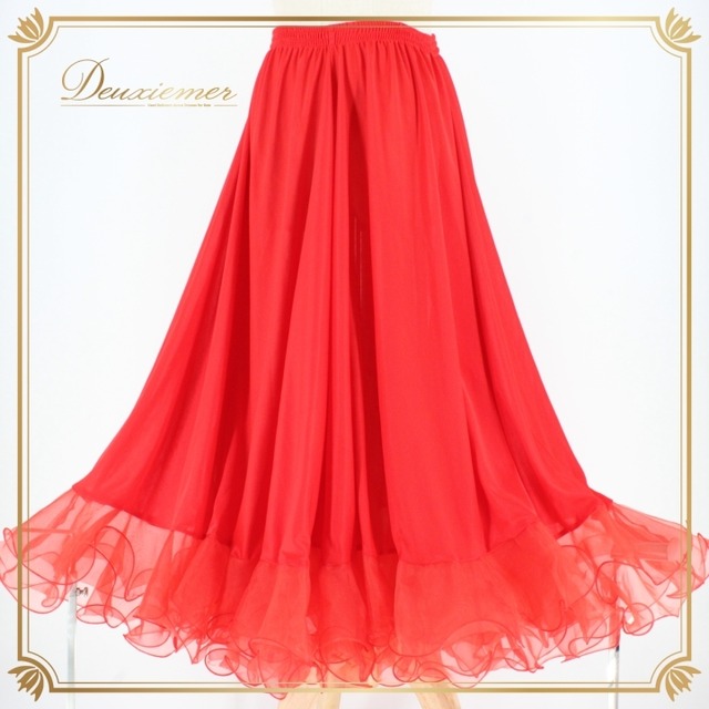 社交ダンス 衣装 スタンダード スカート パニエ ペチコート 赤 prima boutique プリマブティック レッド系 無地 派手 差し色 フリル レディス ダンス スカート フェスティバル用 活動着 パーティー キャバ ドレス おしゃれ フリルスカート 軽量 お手入れ簡単 薄手 伸縮性 身体にフィット ヘビロテ お得 プリマブティック商品