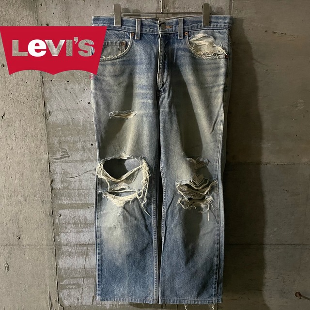 〖LEVI’S〗517 99's made in USA damage bootscut flare denim pants/リーバイス 517 99年製 アメリカ製 ダメージ ブーツカット フレア デニム パンツ/lsize/#0329