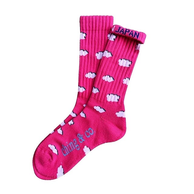 "ひつじ雲  -pink-" Socks