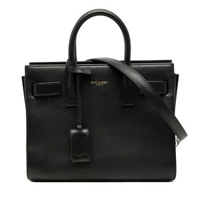 サンローラン サックドジュール ナノ ハンドバッグ ショルダーバッグ 2WAY 340778 ブラック レザー レディース SAINT LAURENT 【中古】