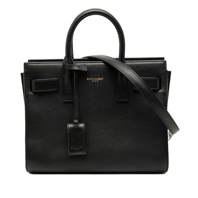 サンローラン サックドジュール ナノ ハンドバッグ ショルダーバッグ 2WAY 340778 ブラック レザー レディース SAINT LAURENT 【中古】