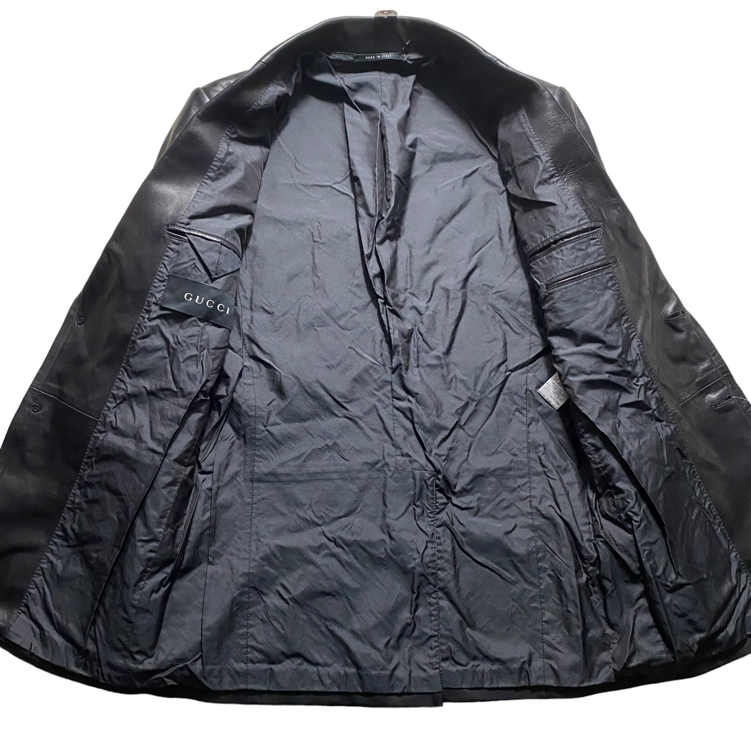 GUCCI by Tom Ford black leather tailored jacket | NOIR ONLINE