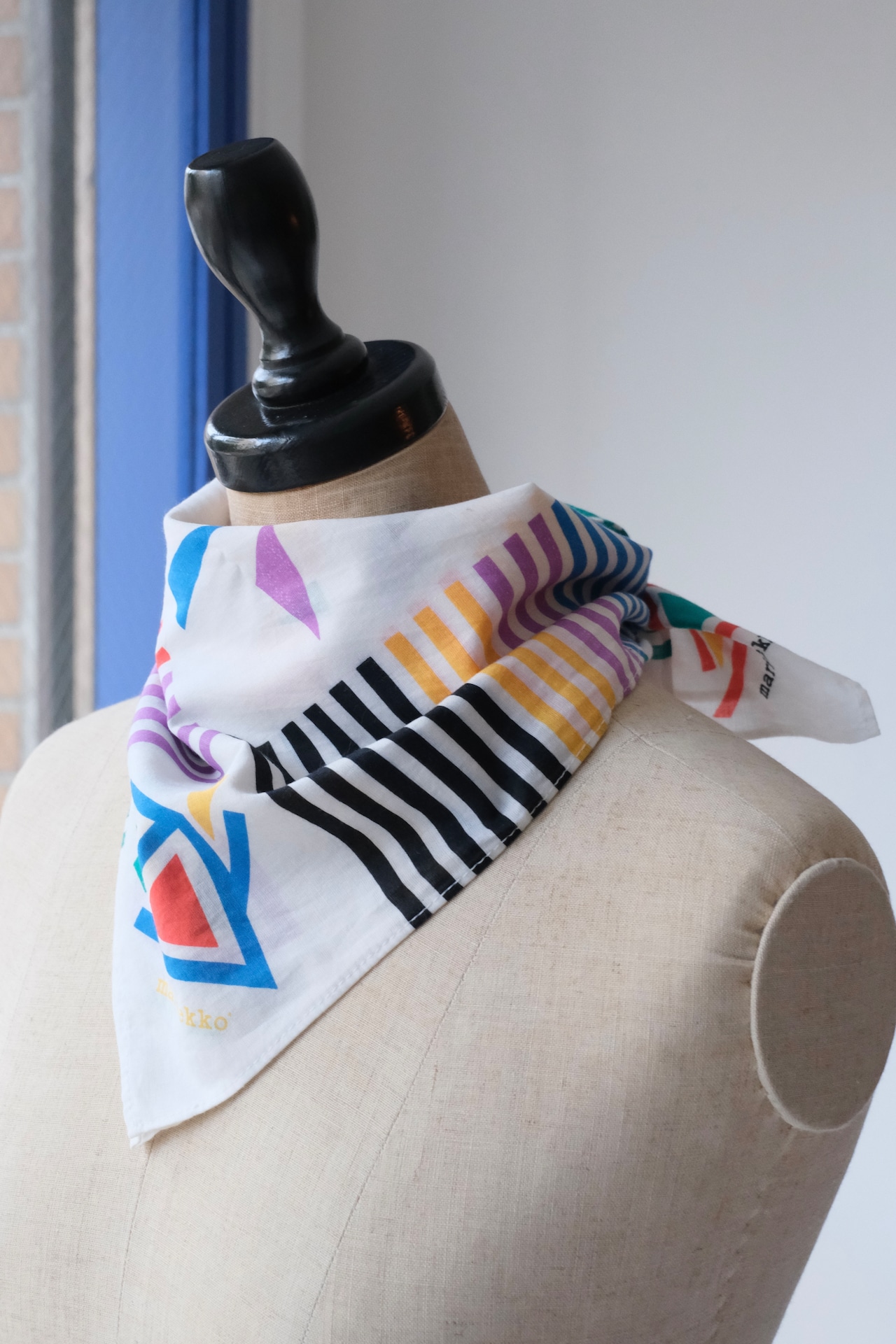 Marimekko abstract geometric cotton scarf