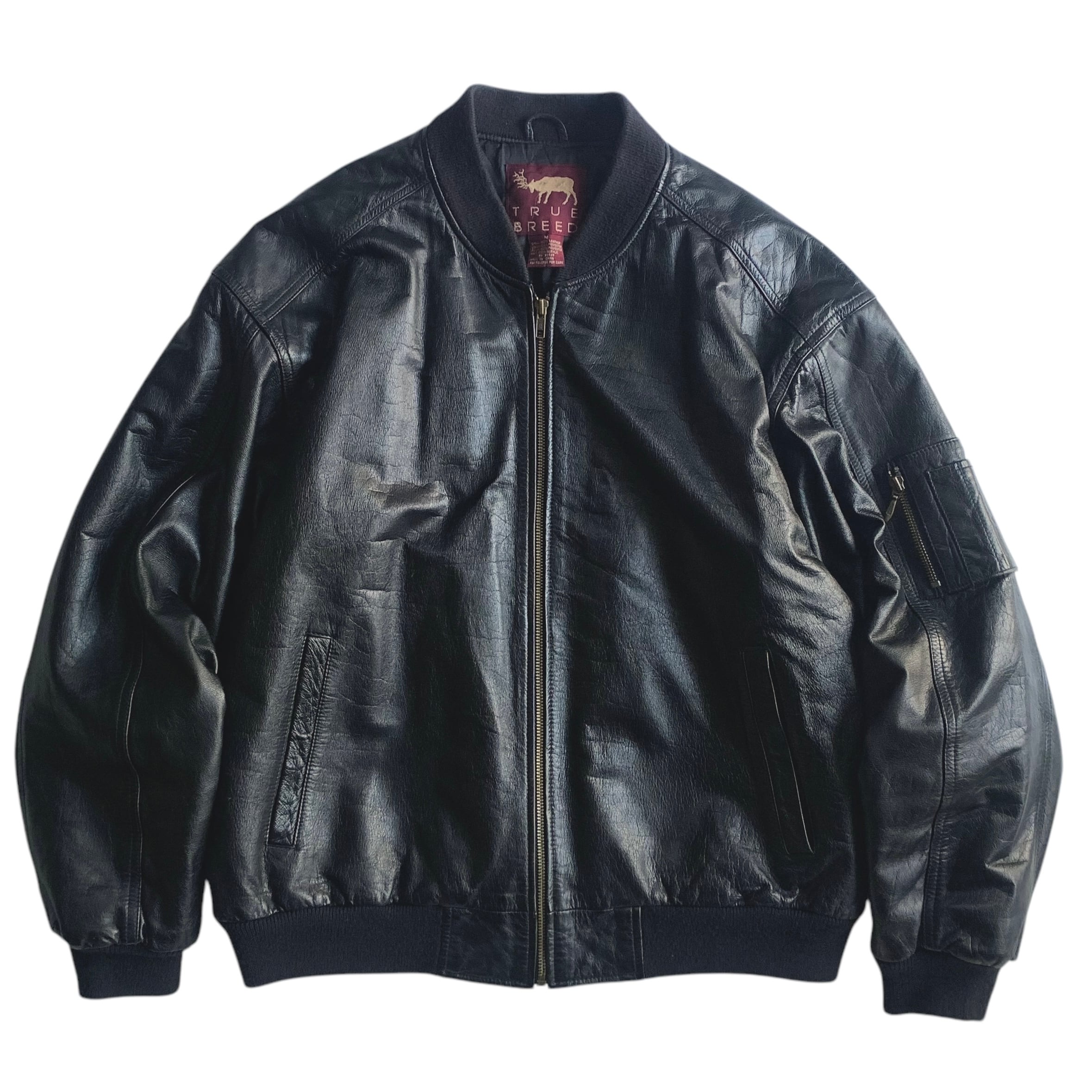 オールレザー 本革 MA-1 XL オーバーサイズ TRUE BREED TRUE BREED leather jacket | ON THE HILL