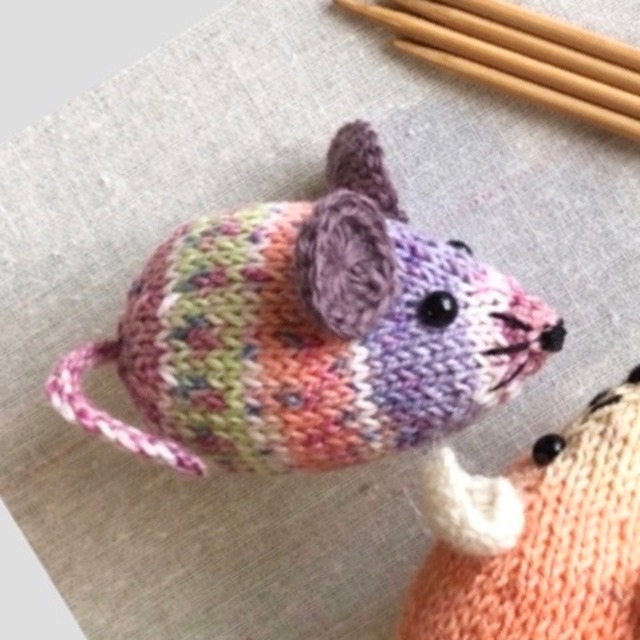 ✦編み図 郵送✦　棒針編み・ネズミのあみぐるみ