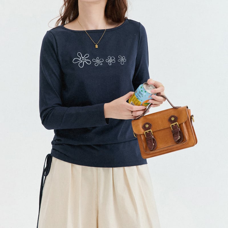 花柄刺繍Tシャツ M2573