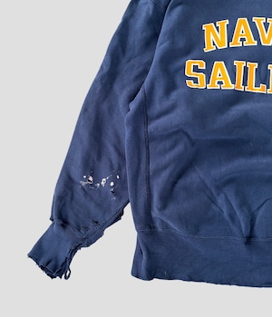 -Champion- Vintage 90s L NAVY SAILING Reverse Weave Sweat made in USA
