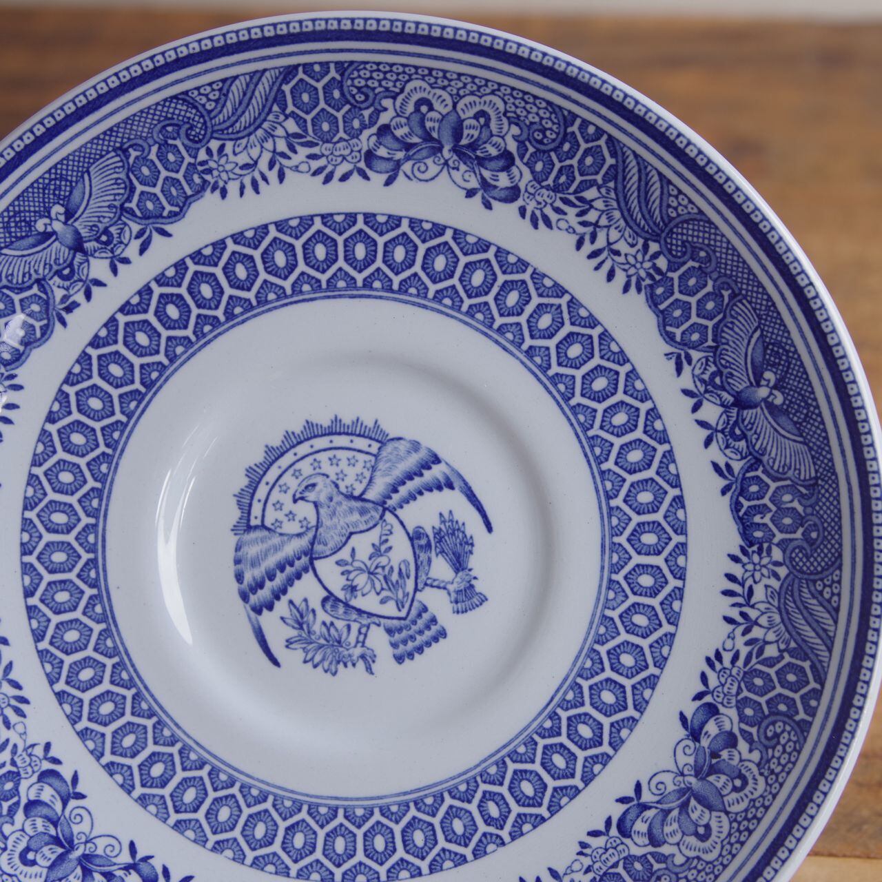 スポード ヘリテージ グレー ブルー コーヒーカップ＆ソーサー 鳥 ワシ