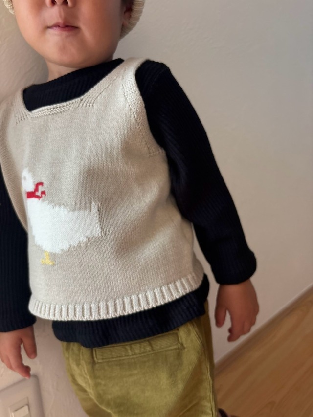 【即納】duck knit vest