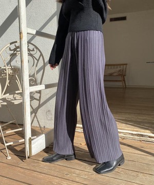 《即納商品》bending pleats pants (ivory / light gray / charcoal )