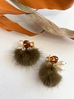 ミンクファービジューピアス/イヤリング