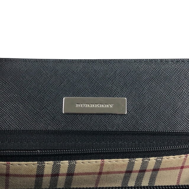 BURBERRY バーバリー ハンドバッグ ブラック ロゴ レザー 型押し vintage ヴィンテージ オールド jieesi