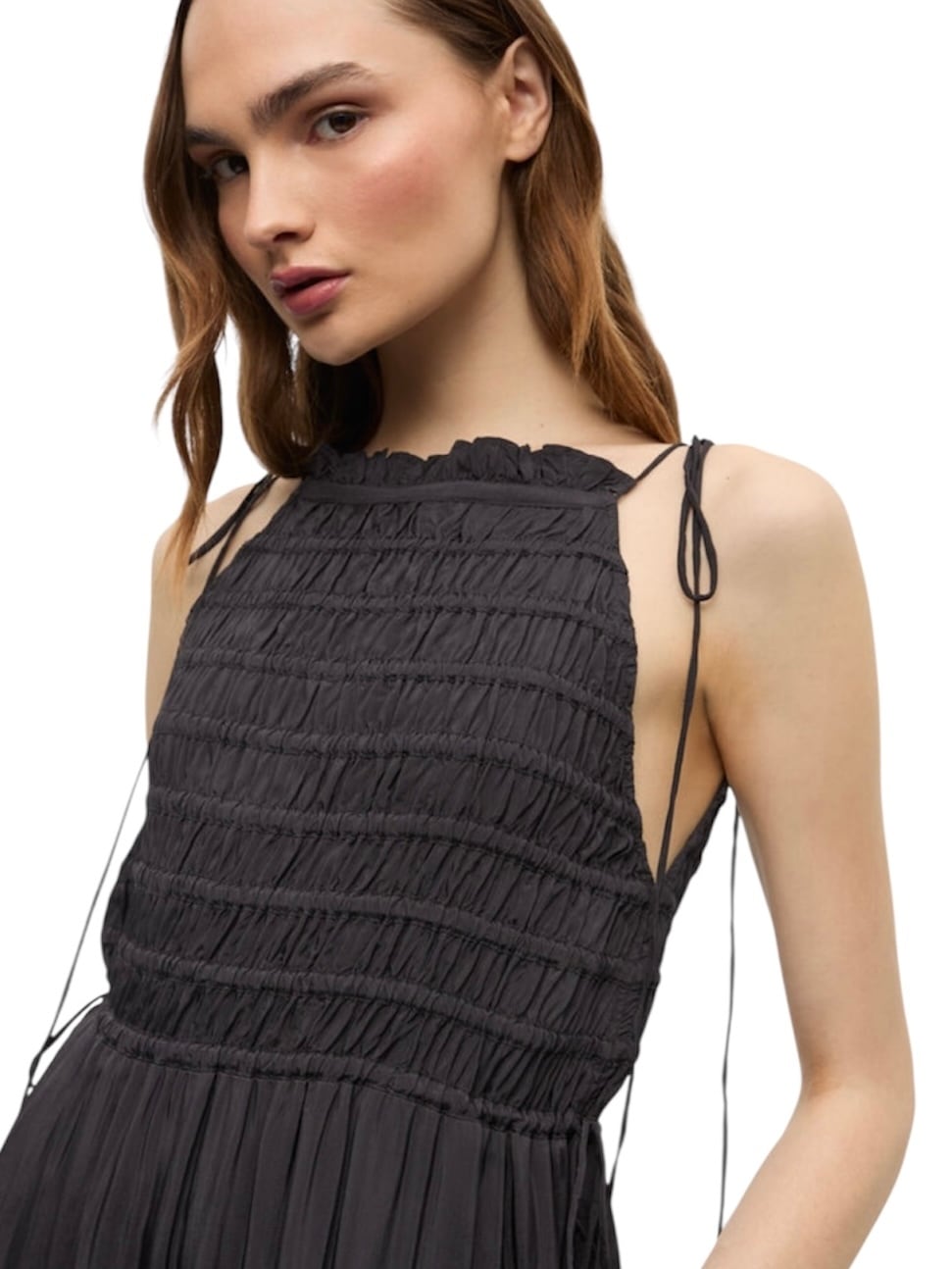 25AW】GANNI ガニー / Black Smock Tie dress / ワンピース | TRENT online